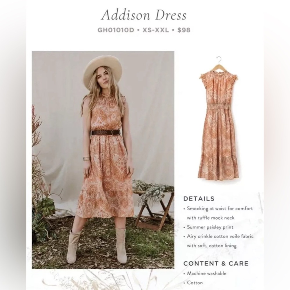 Good Hart Paisley AddisonMidi Dress by Matilda Jane Bohemian Sleeveless Dress
